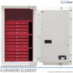 Brixia Uno organizer with 4 drawers for size 1