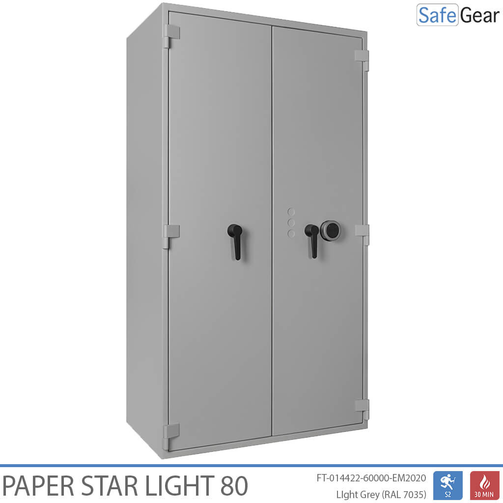 Paper Star Light 80 Cassaforte Documenti - 55 Raccoglitori - Test Antifurto S2 / Test Incendio 30 min