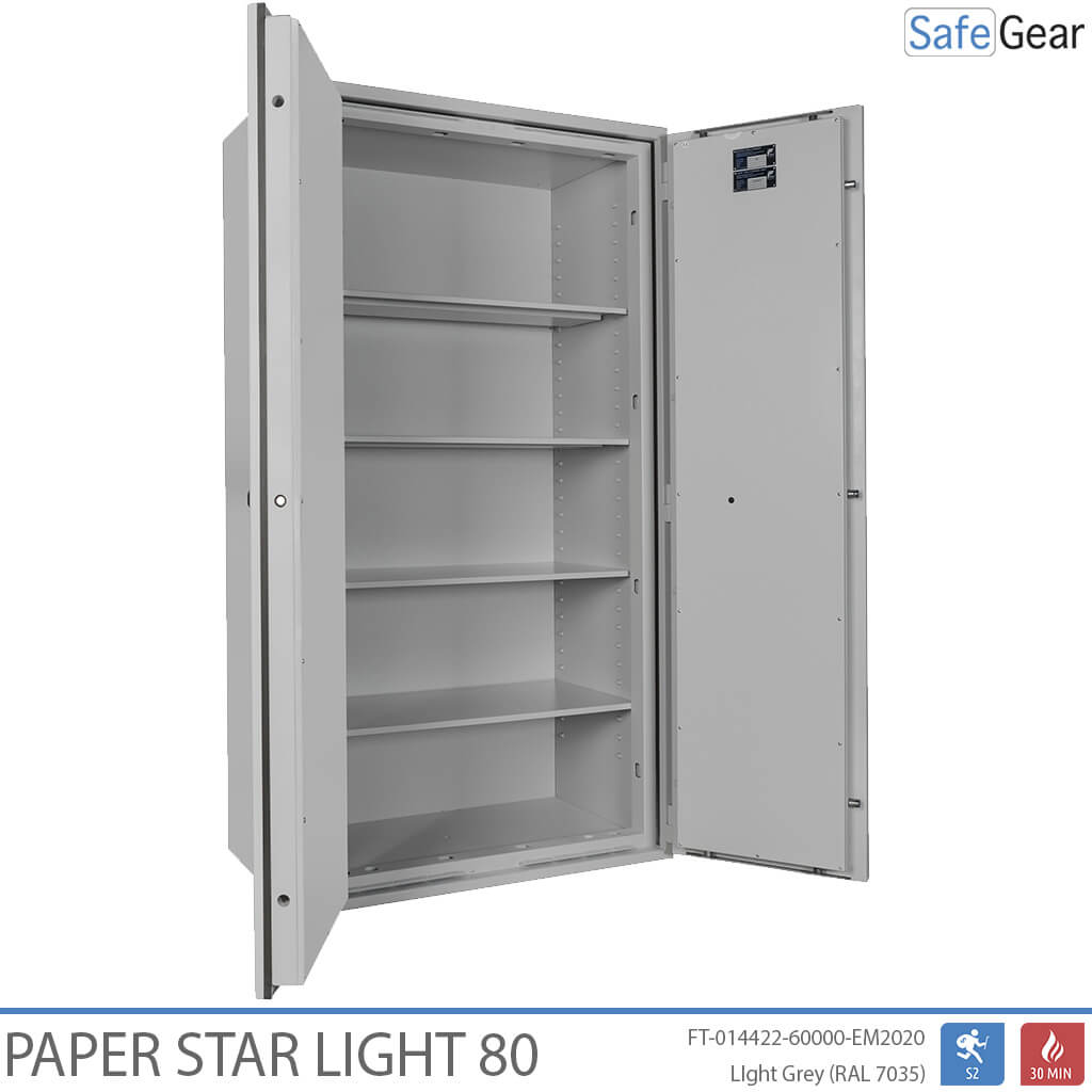 Paper Star Light 80 Cassaforte Documenti - 55 Raccoglitori - Test Antifurto S2 / Test Incendio 30 min
