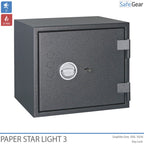 Paper Star Light 3 Cassaforte Ignifuga - 5 Raccoglitori - Test Antifurto Grado S2 / Test Incendio 30 min