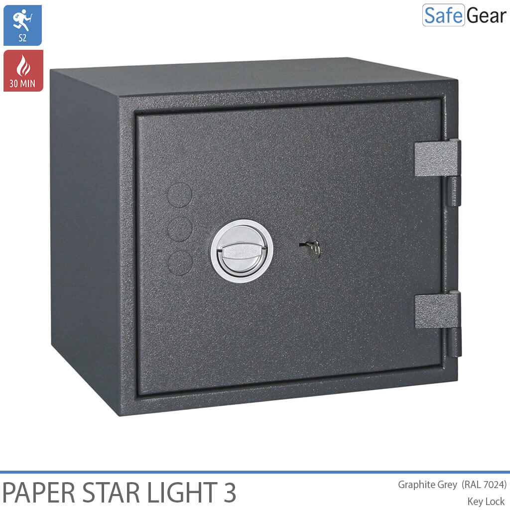 Paper Star Light 3 Cassaforte Ignifuga - 5 Raccoglitori - Test Antifurto Grado S2 / Test Incendio 30 min