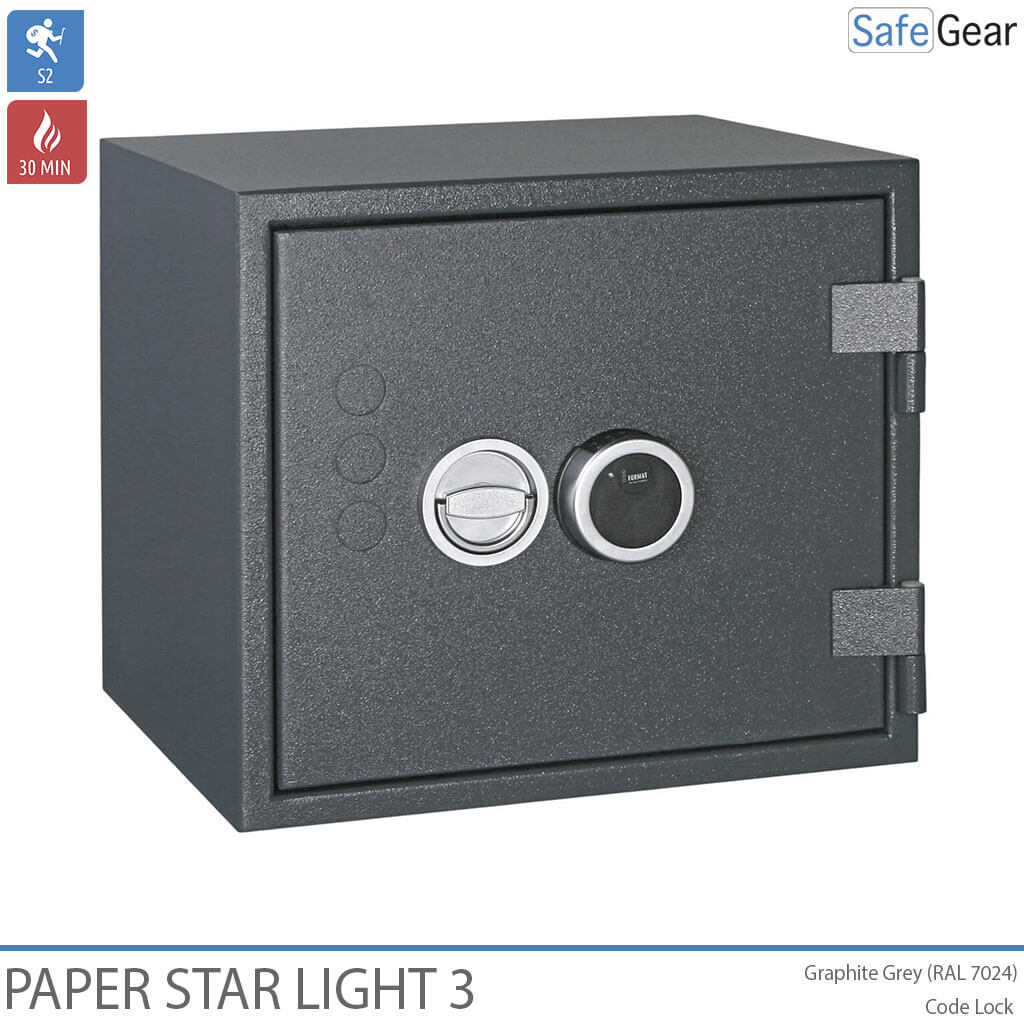 Paper Star Light 3 Cassaforte Ignifuga - 5 Raccoglitori - Test Antifurto Grado S2 / Test Incendio 30 min