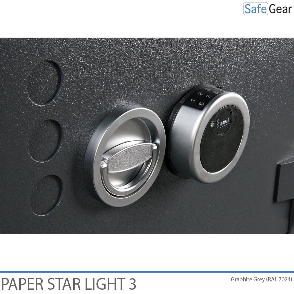 Paper Star Light 3 Cassaforte Ignifuga - 5 Raccoglitori - Test Antifurto Grado S2 / Test Incendio 30 min