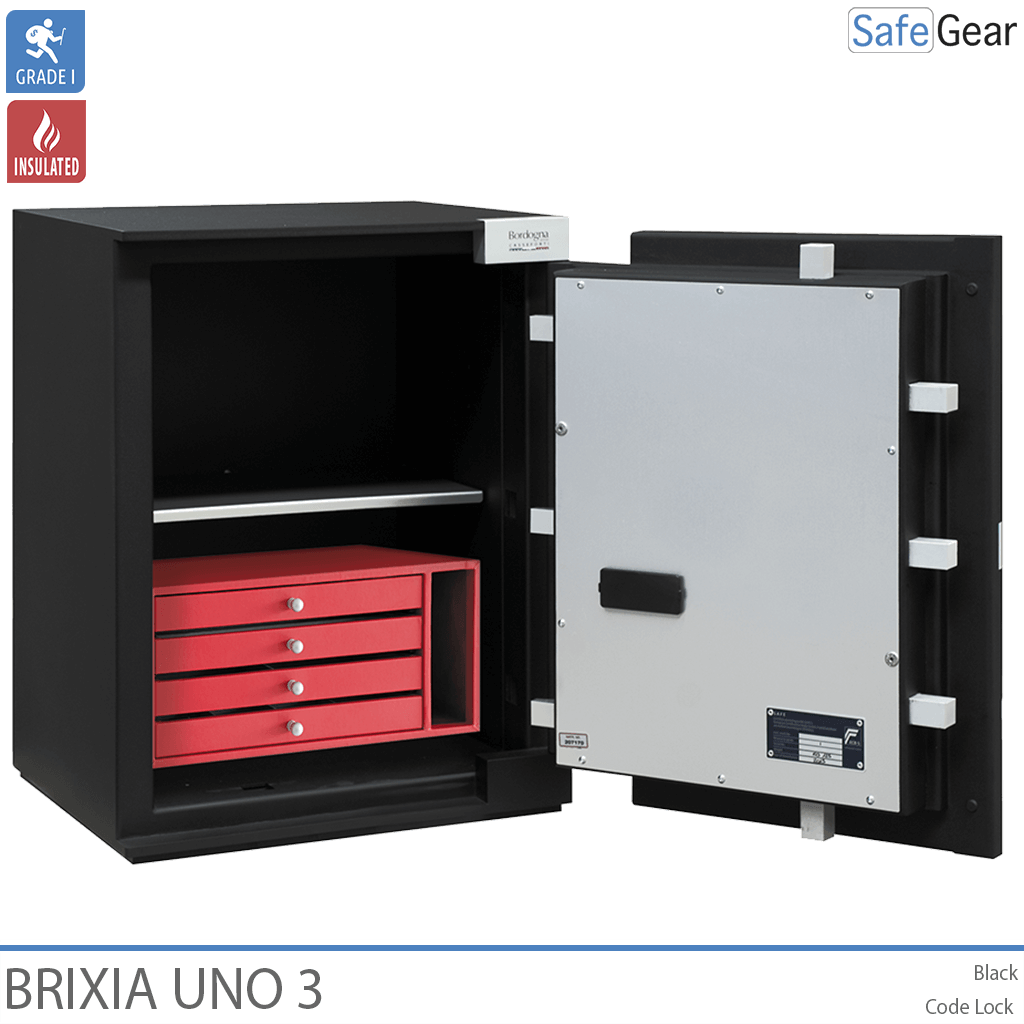Brixia Uno 3 Cassaforte (66L) - Prova di scasso Classe I - Serratura a codice