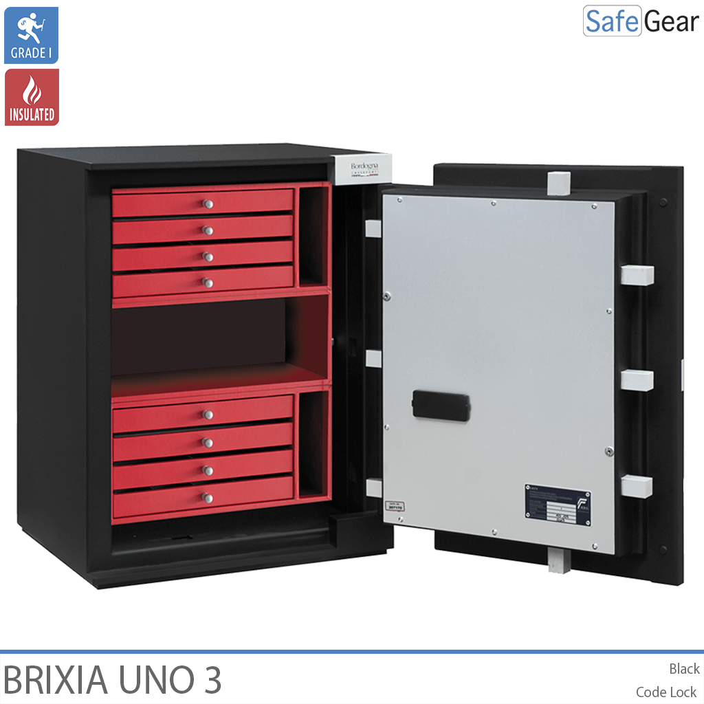 Brixia Uno 3 Cassaforte (66L) - Prova di scasso Classe I - Serratura a codice