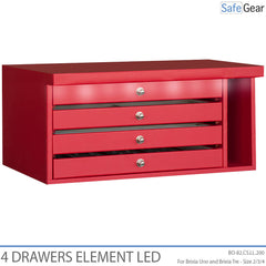 Organizer Brixia con luce LED e 4 cassetti per misure 2-3-4