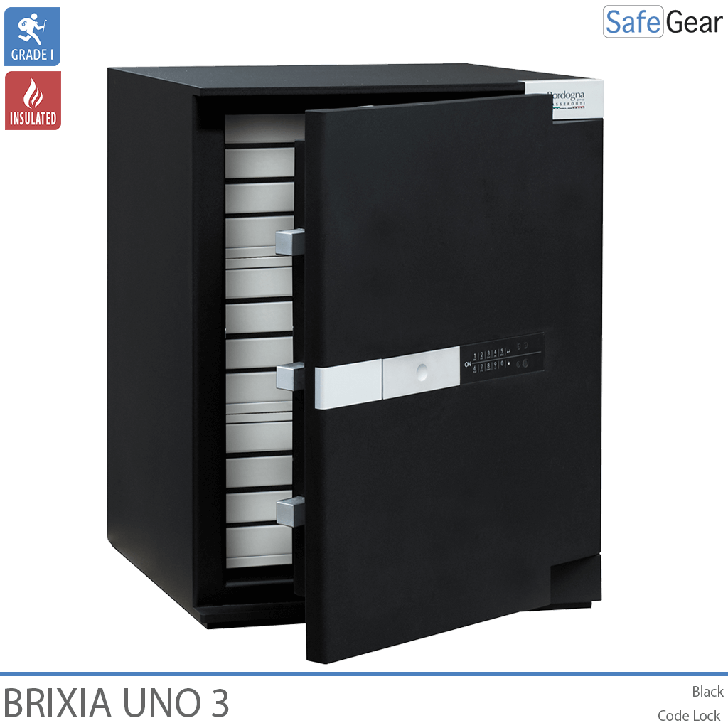 Brixia Uno 3 Cassaforte (66L) - Prova di scasso Classe I - Serratura a codice