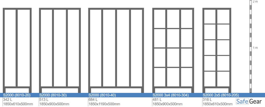 Changing room S2000 with 2 compartments (8010-20) - Padlock