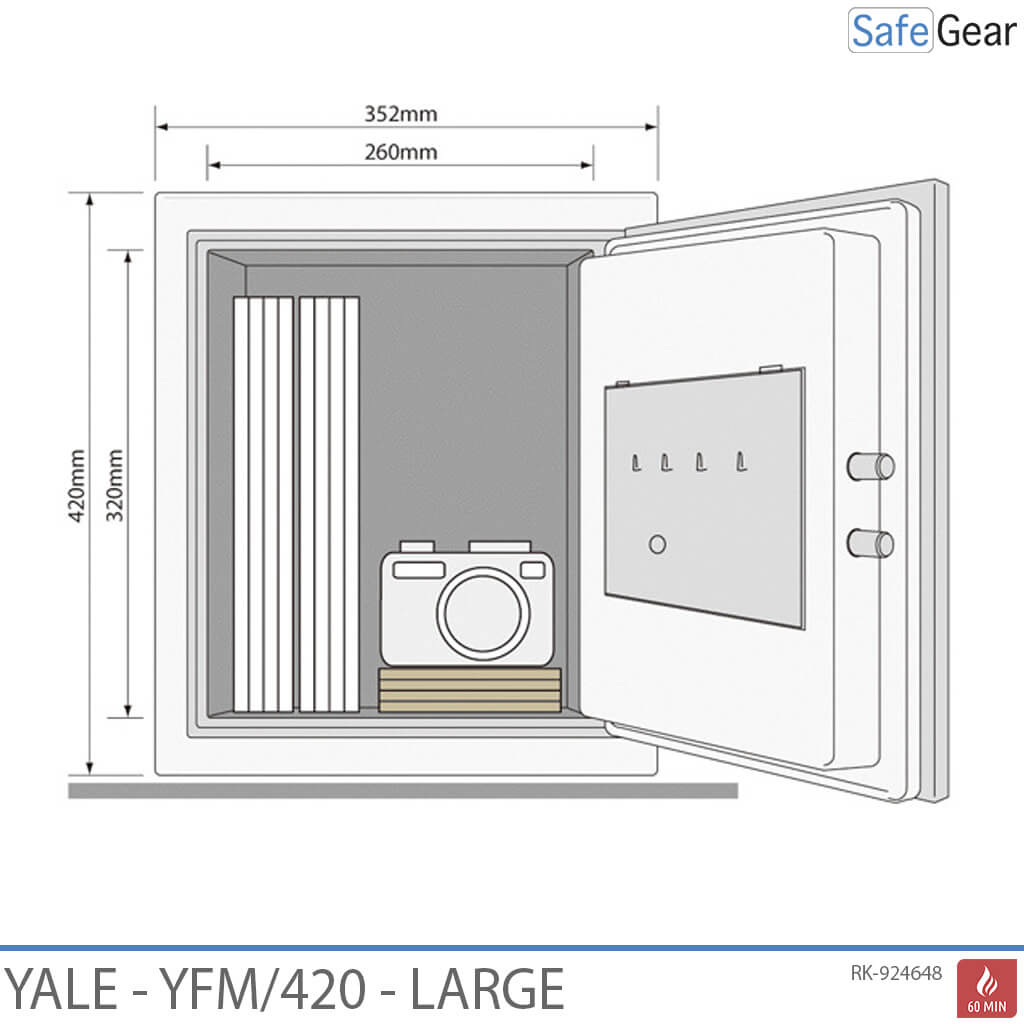 Yale YFM420 Ignifuga (25 L) Grande - Cassaforte - Resistenza al Fuoco 60 min