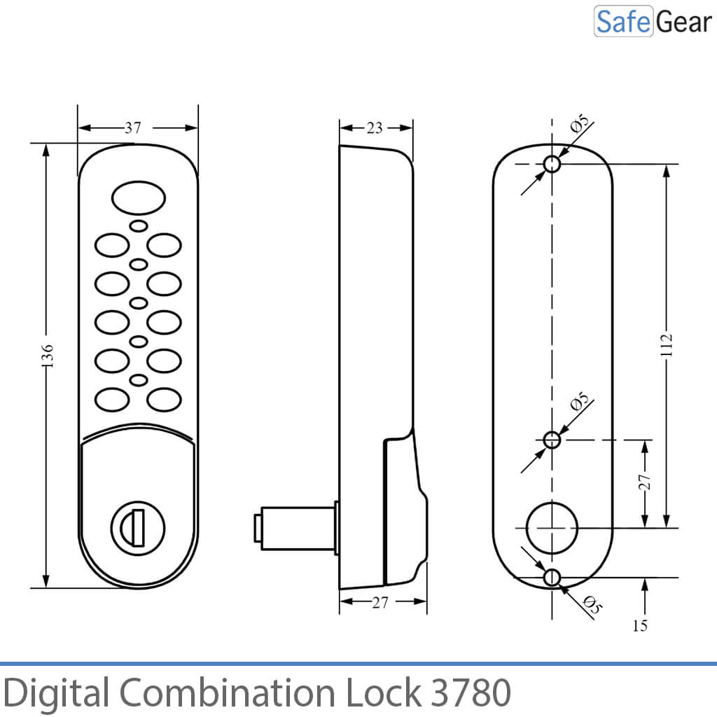 Serratura a combinazione digitale 3780