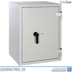 Gemini Pro 20 - Cassaforte per farmacia (141 Litri) - 4 cassetti - Test antieffrazione Grado I