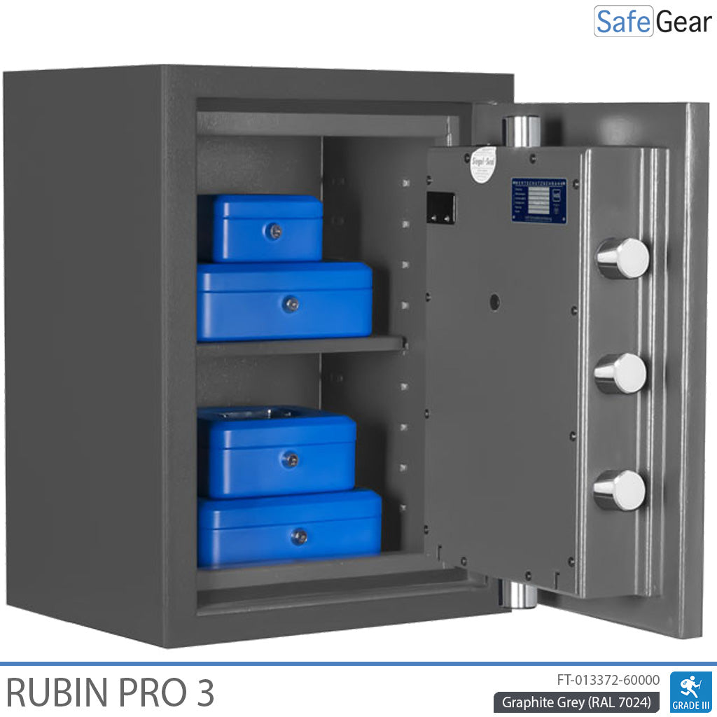 Rubin Pro 3 - Cassaforte di sicurezza (42 litri) - Test antieffrazione Grado 3