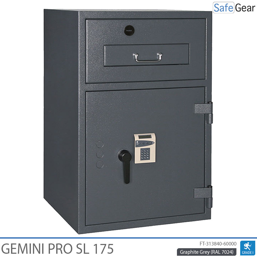 Gemini Pro SL 175 Cassaforte Deposito (205 L) - Test antieffrazione D-I - Serratura a codice con 9 codici utente
