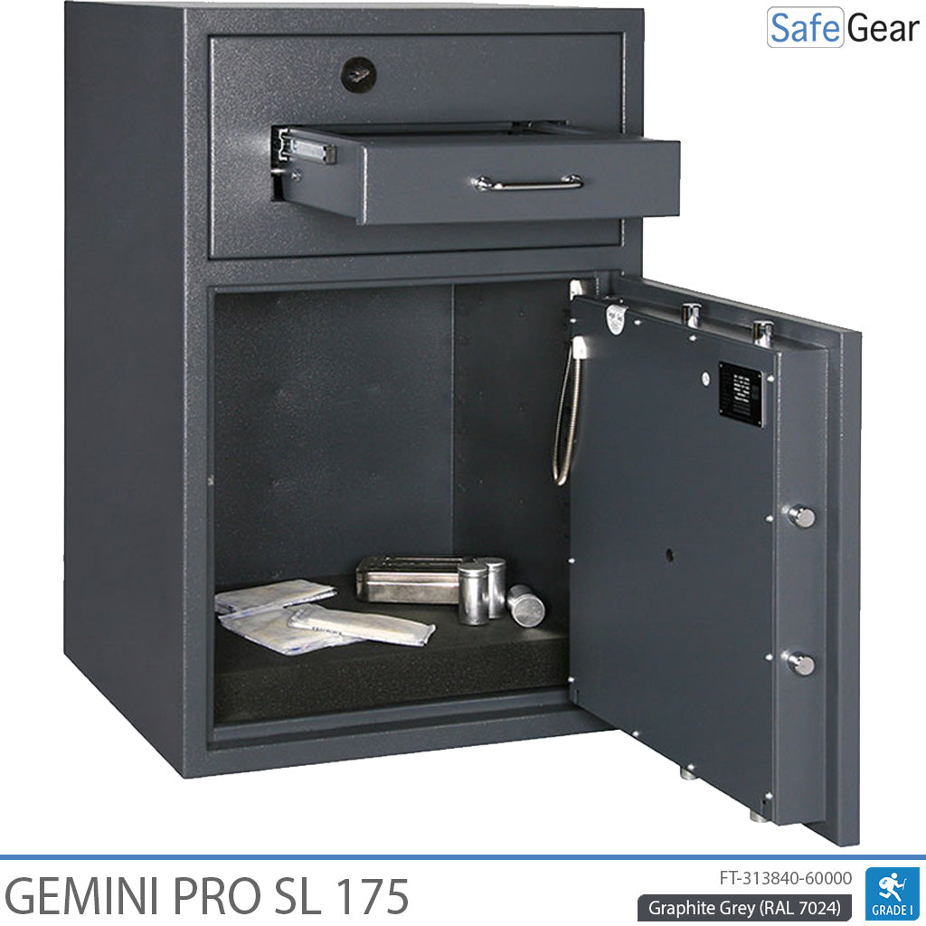 Gemini Pro SL 175 Cassaforte Deposito (205 L) - Test antieffrazione D-I - Serratura a codice con 9 codici utente