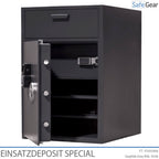 EINSATZ DEPOSIT SAFE SPECIAL WITH INTERNAL COMPARTMENT - 45 DEGREE DOOR OPEN