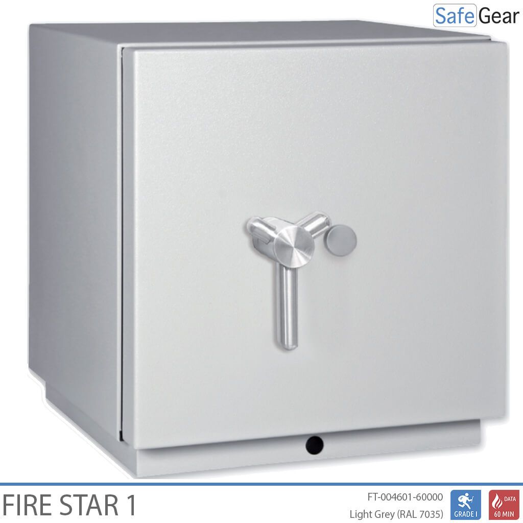 Fire Star 1 Cassaforte Per Dati resistente al fuoco - Test antieffrazione Grado I / Test antincendio 60 min - Serratura a chiave