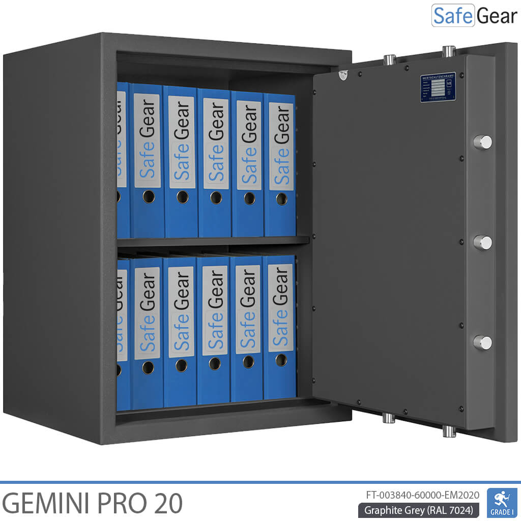 Gemini Pro 20 - Cassaforte di Sicurezza (141 Litri) - Grado di Resistenza all'Intrusione 1
