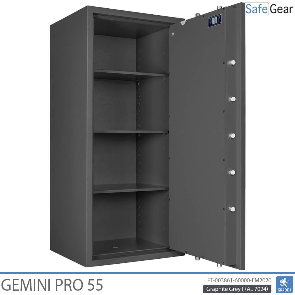 Gemini Pro 55 - Cassaforte di Sicurezza (292 Litri) - Grado di Resistenza all'Intrusione 1