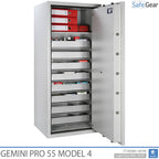 Gemini Pro 55 - Cassaforte per farmacia (292 litri) - 7 cassetti - 1 ripiano - Test antieffrazione Grado 1