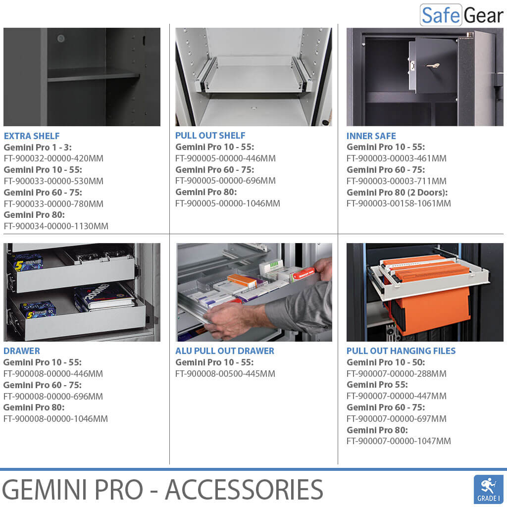 Gemini Pro 10 - Cassaforte di Sicurezza (103 Litri) - Grado di Resistenza all'Intrusione 1