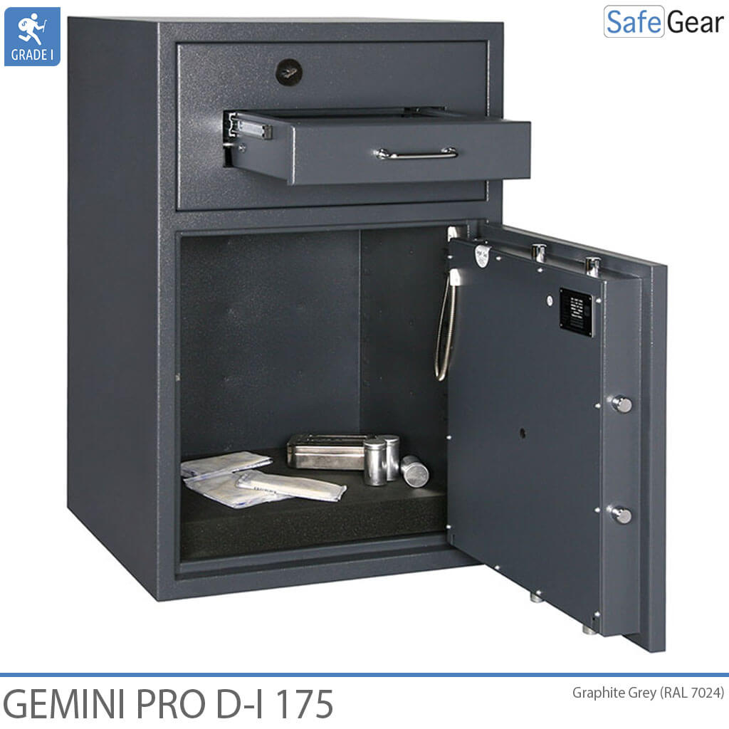 Cassaforte Deposito Gemini Pro D-I 250 (294 L) - Test antieffrazione D-I - Serratura A Codice con 9 codici utente