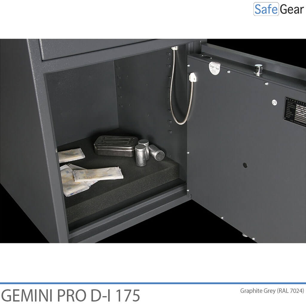 Cassaforte Deposito Gemini Pro D-I 175 (205 L) - Test antieffrazione D-I - Serratura A Codice con 9 codici utente