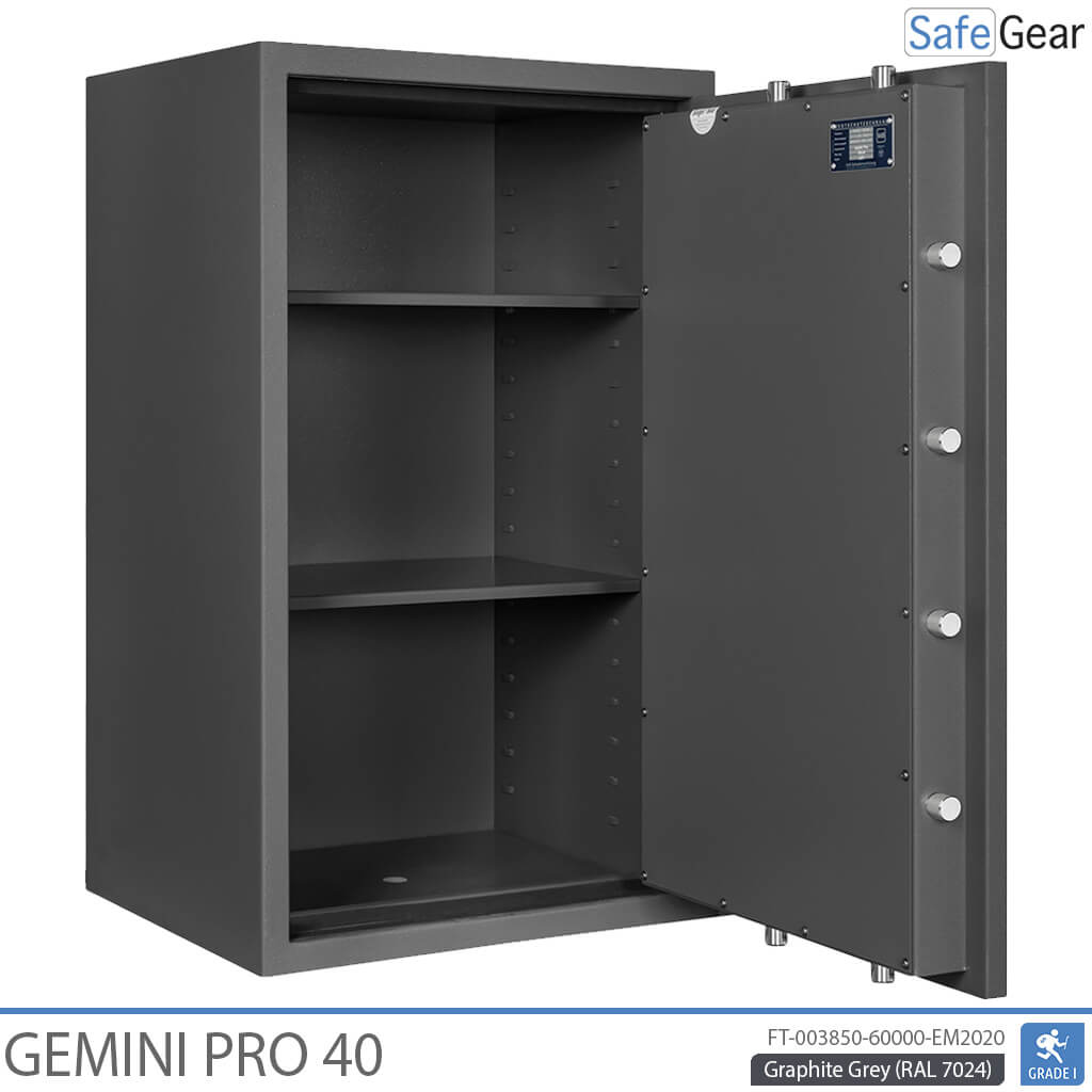 Gemini Pro 40 - Cassaforte di Sicurezza (180 Litri) - Grado di Resistenza all'Intrusione 1
