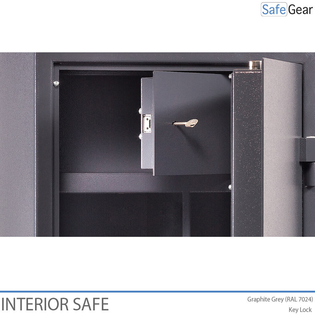 interior safe, inner safe, graphite grey single-doored