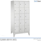 Storage cabinet S2000 with 3x5 compartments (8010-305) - padlock