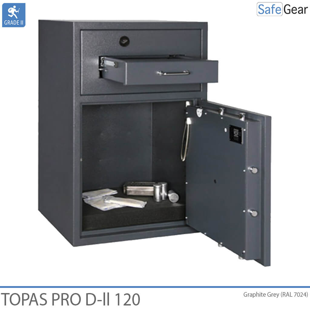 Cassaforte Deposito Topas Pro D-II 120 (119 L) - Test antieffrazione D-II - Serratura a chiave