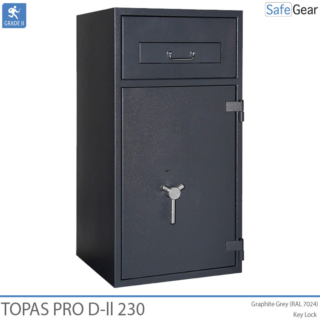 Cassaforte Deposito Topas Pro D-II 230 (229 L) - Test antieffrazione D-II - Serratura A Codice con 9 codici utente