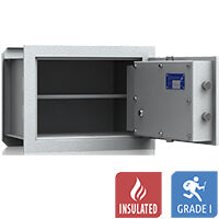 VCO 4 Cassaforte a parete (32 L) - Test antieffrazione Grado 1 - Grigio chiaro - Serratura a chiave