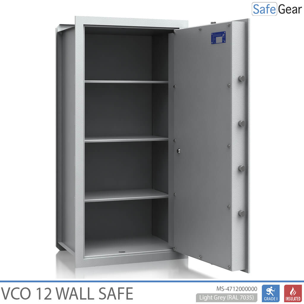 VCO 12 Cassaforte a parete (169 L) - Test antieffrazione Grado 1 - Grigio chiaro - Serratura a chiave