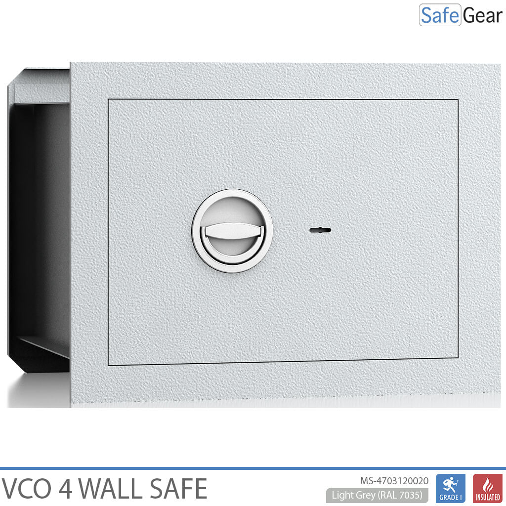 VCO 4 Cassaforte a parete (32 L) - Test antieffrazione Grado 1 - Grigio chiaro - Serratura a chiave