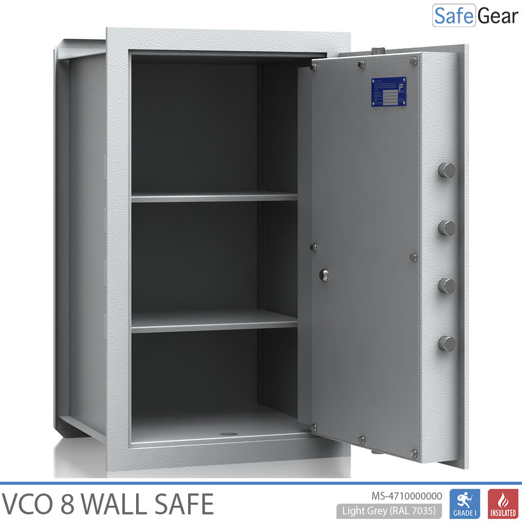VCO 8 Cassaforte a parete (85 L) - Test antieffrazione Grado 1 - Grigio chiaro - Serratura A Codice
