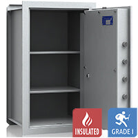 VCO 10 Cassaforte a parete (139 L) - Test antieffrazione Grado 1 - Grigio chiaro - Serratura a chiave