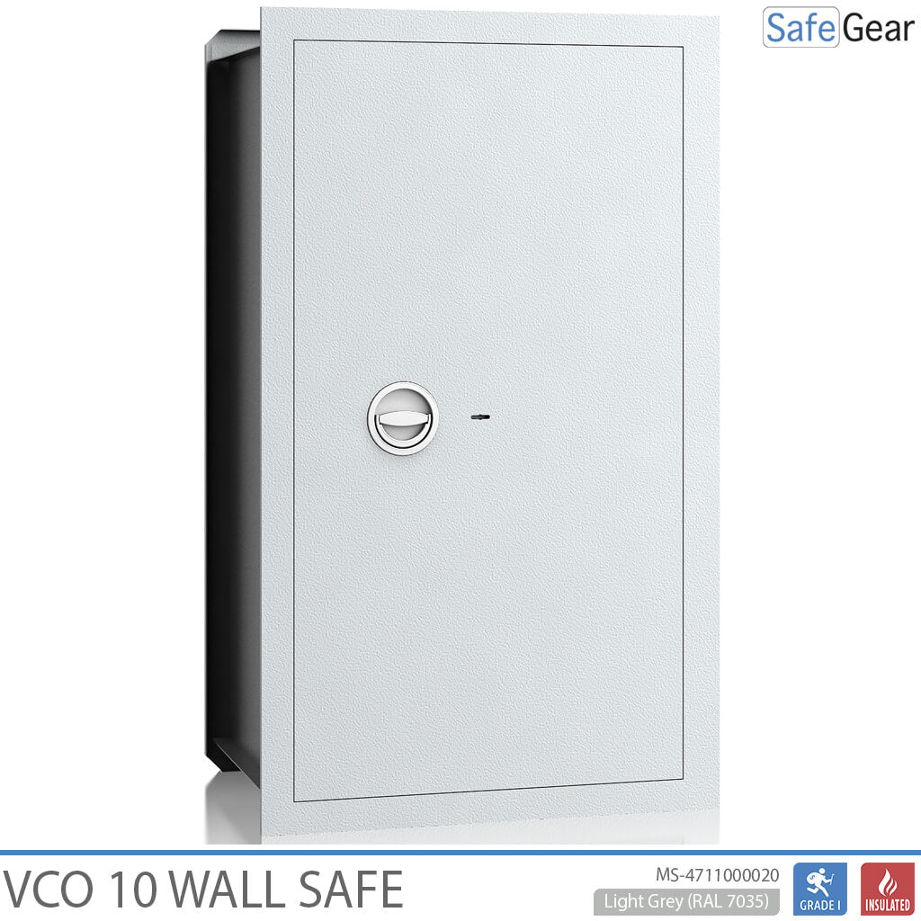 VCO 10 Cassaforte a parete (139 L) - Test antieffrazione Grado 1 - Grigio chiaro - Serratura a chiave