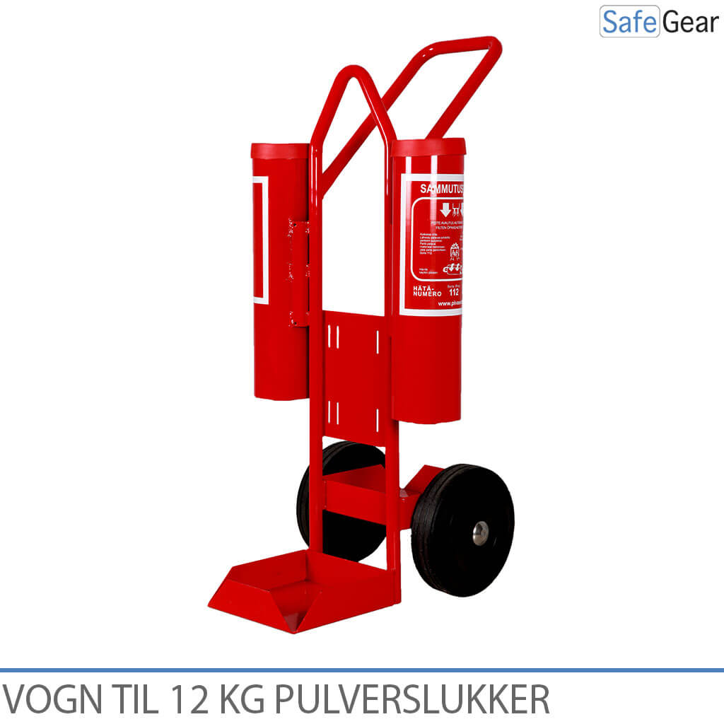 Carrello per due Estintori (12 kg) e Coperta Antincendio / Lavaocchi