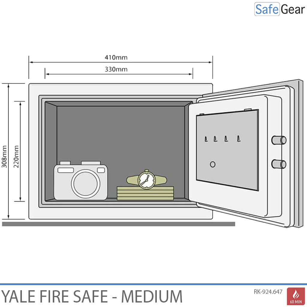 Yale YFM310 Ignifuga (16L) Media - Cassaforte - Resistenza al Fuoco 60 min